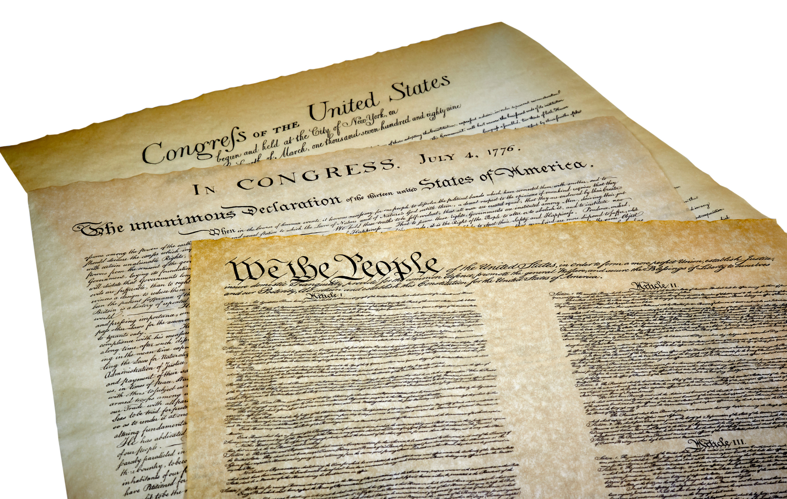 Constitution, Declaration of Independence, Bill of Rights